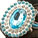 Crystal Flip Flops Turquoise Peacock